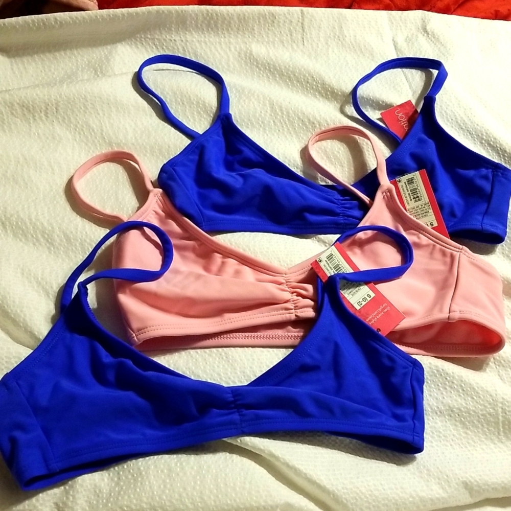 NWT LOT OF 3 BRA TOPS DANCE SWIM GYMNASTICS YOGA SPORTS WORKOUT